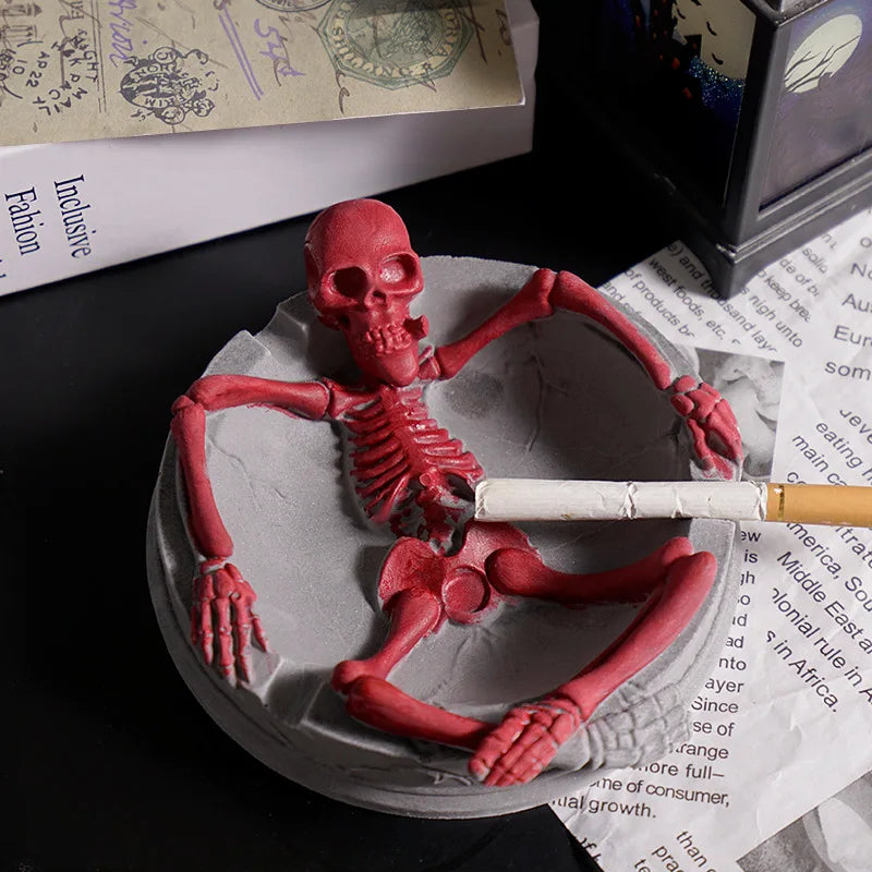 Skull Skeleton Silicone Ashtray Mold – Gothic Halloween DIY Décor