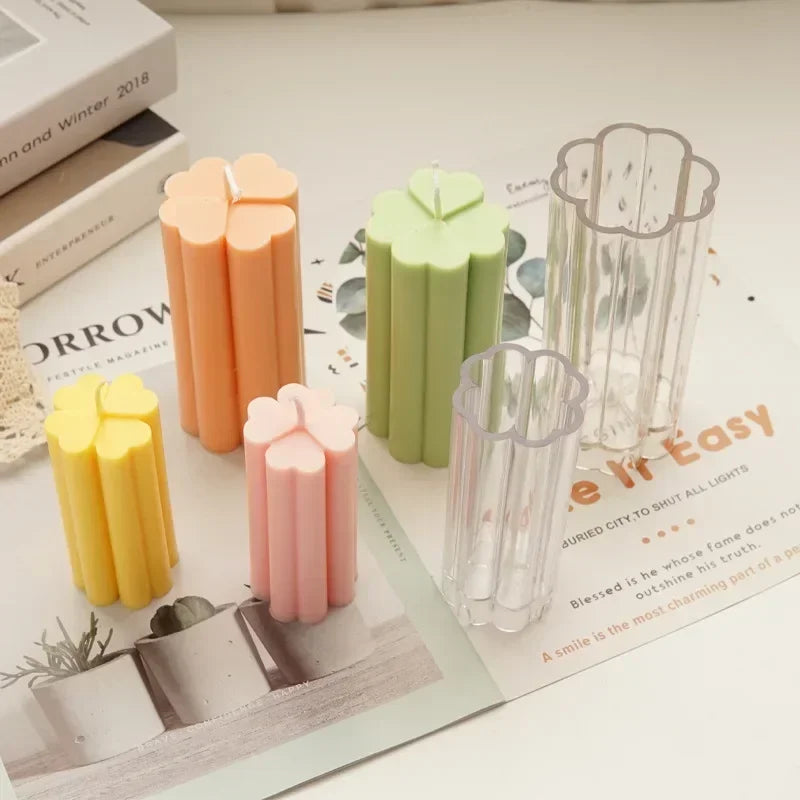 Four-Leaf Clover Cylinder Candle Mold – DIY Candle Making