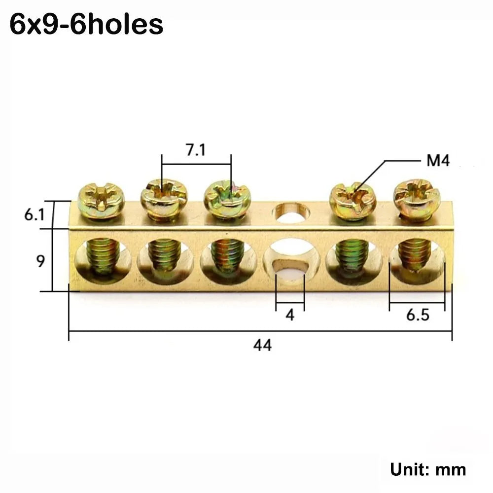 Copper Bus Bar Terminal Block – Brass Screw Wire Connector