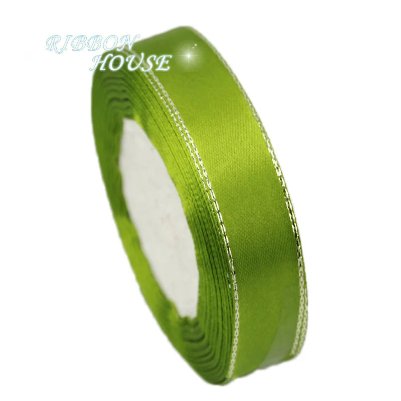 White Silver Edge Satin Ribbon 25 Yards – Gift & Craft