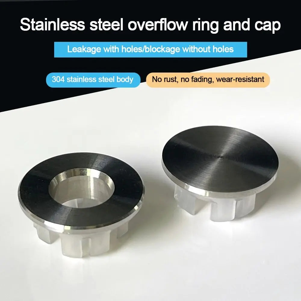 Stainless Steel Round Sink Overflow Cover Ring Replacement