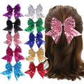 12-Pack Sequin Bow Hair Clips – Sparkly Duckbill Clips for Girls