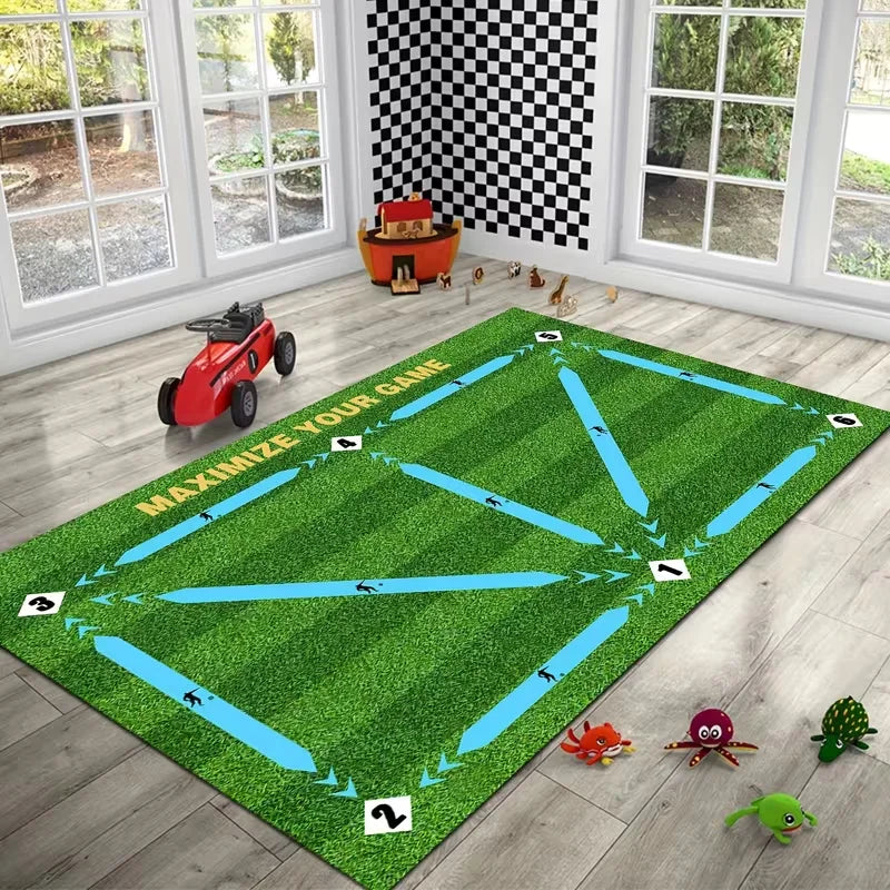 Faux Grass Play Mat – Kids Soccer Rug for Bedroom & Living Room