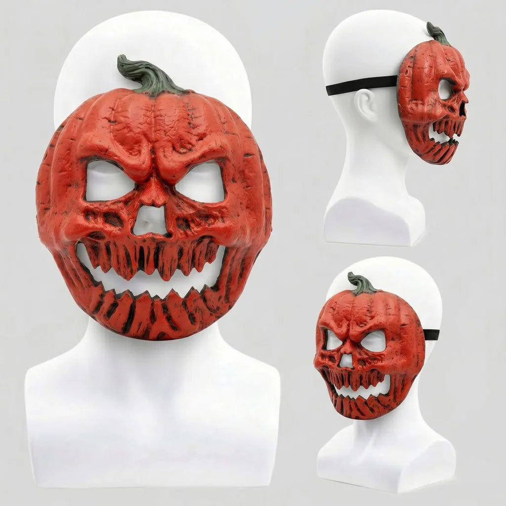 Realistic Pumpkin Face Mask – Halloween Costume Accessory