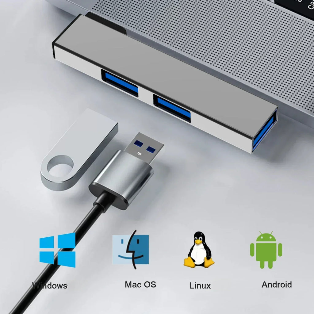 3-in-1 USB Type-C Hub – 3 Port USB 3.0 OTG Splitter 5Gbps