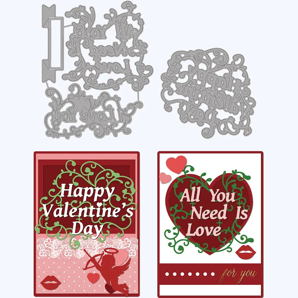 Valentine's Day Carbon Steel Cutting Dies – 2-Piece Heart Set