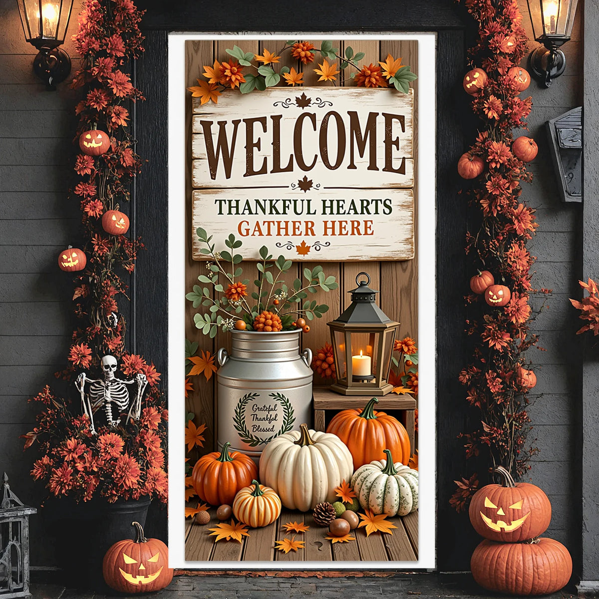 Thanksgiving Autumn Banner Turkey Theme Party Backdrop 180x90cm