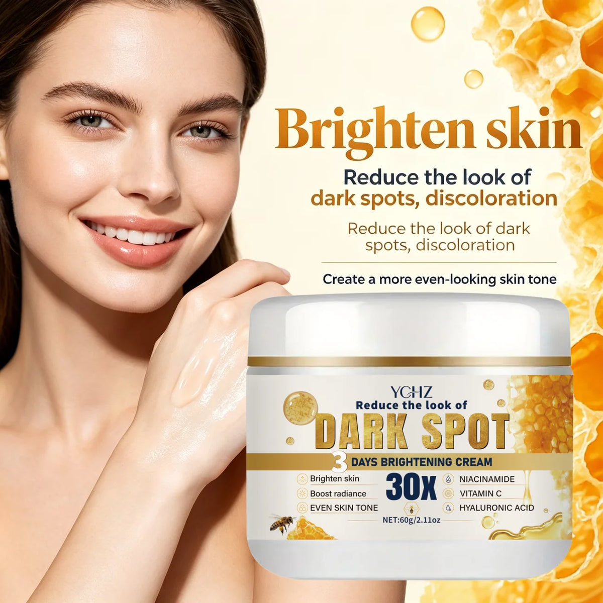 Brightening Cream – Niacinamide, Vitamin C & Hyaluronic Acid