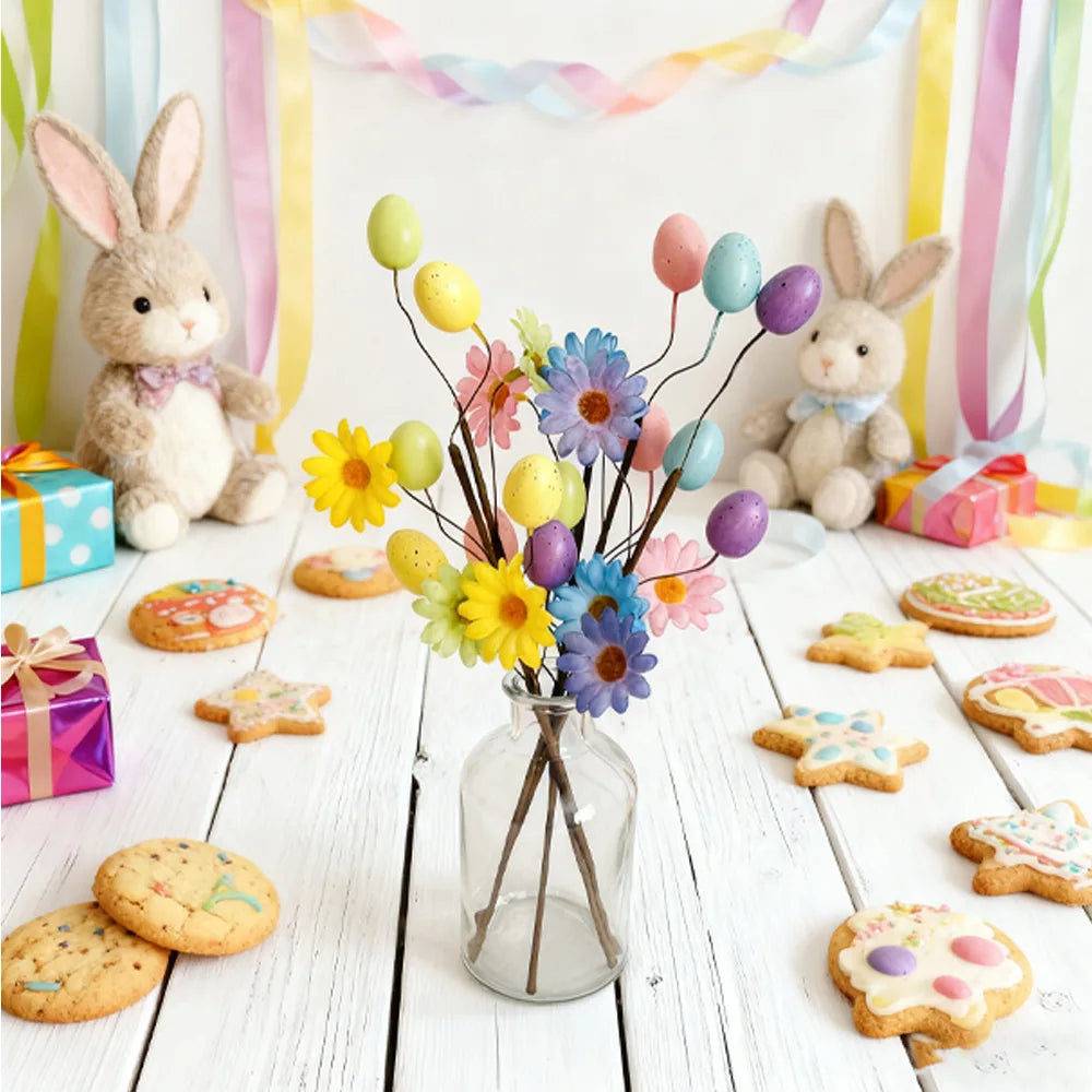 Easter Egg Tree Branch Colorful Foam Artificial Flower Decor