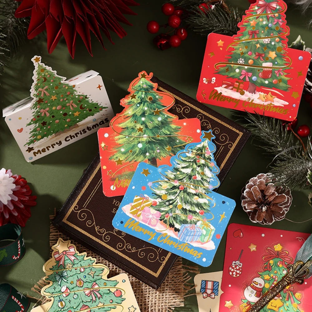 10-Pack Gold Foil Christmas Greeting Cards with Envelopes