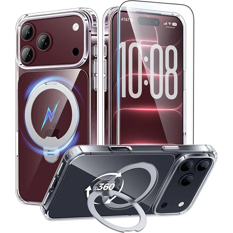 360° Magnetic Clear Case for iPhone 18 Pro / Pro Max | Stand