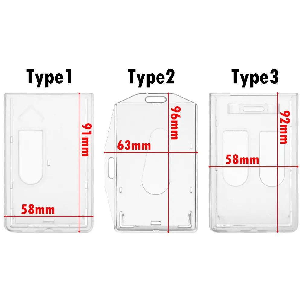 Double-Sided Clear Hard Plastic ID Card Badge Holder
