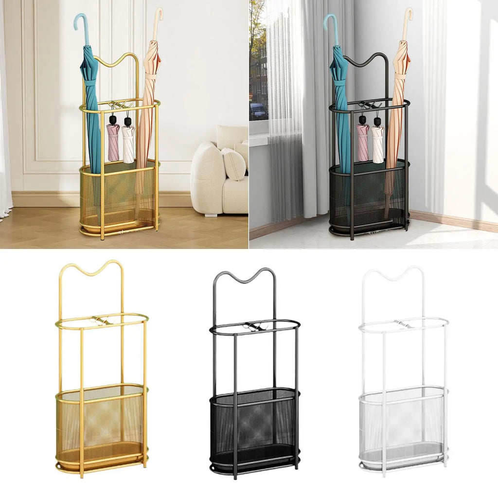 Modern Iron Umbrella Stand | Waterproof Freestanding Rack