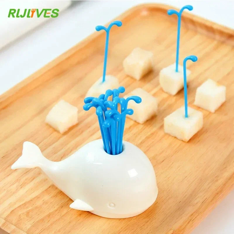 Cute Beluga Whale Fruit Fork Set – Novelty Kitchen Gadget