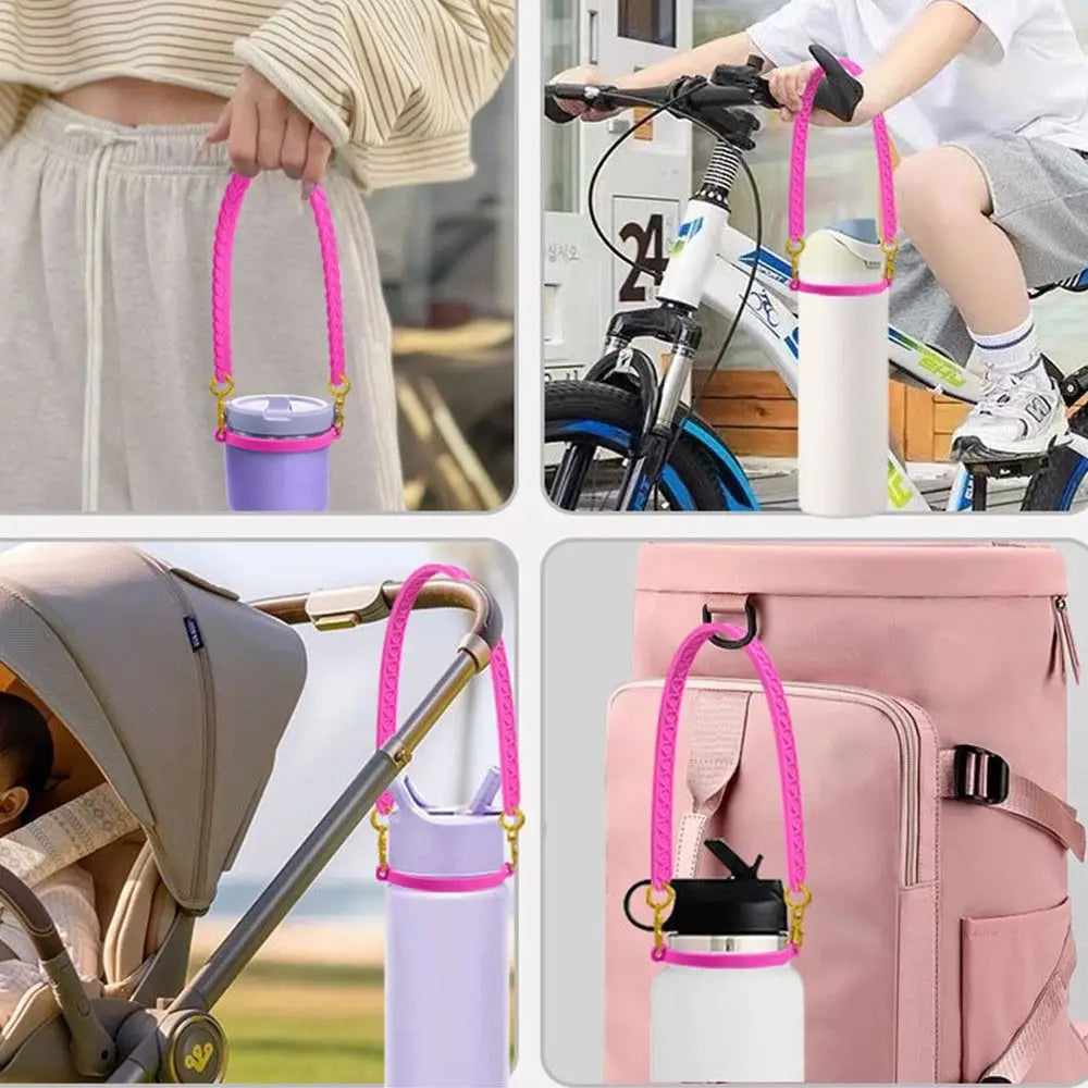 Silicone Drawstring Ring Bottle Strap | Cup Handle Sling