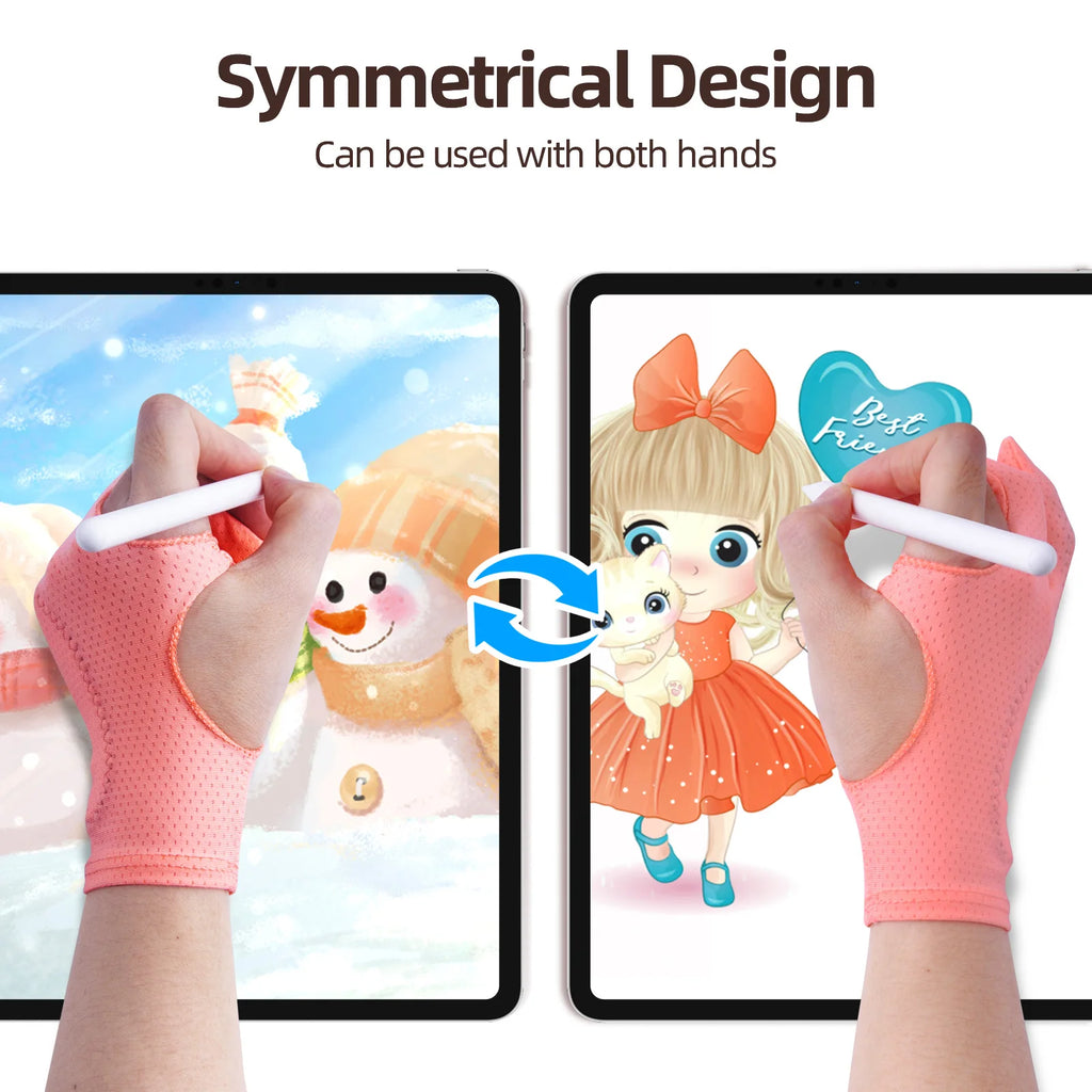 2-Finger Drawing Gloves – Anti-Smudge Tablet Sketch Gloves