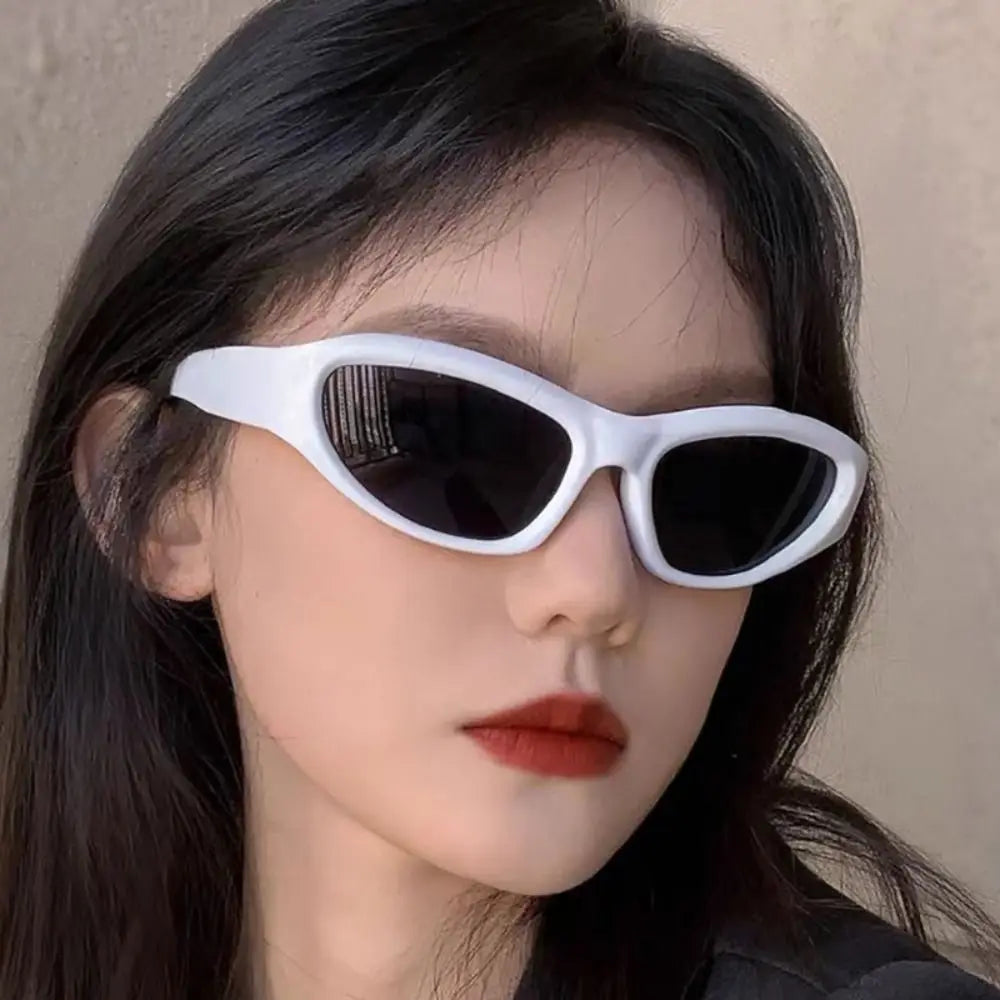 Y2K Oval Sports Punk Sunglasses UV400 – Colorful Mirror Lens