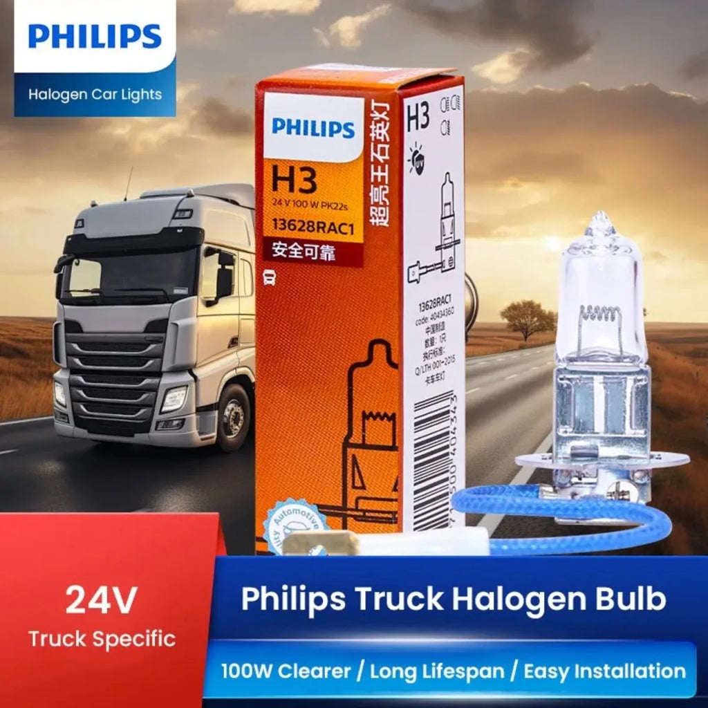 Philips H3 24V 100W PK22s RallyVision Halogen Headlight Bulb