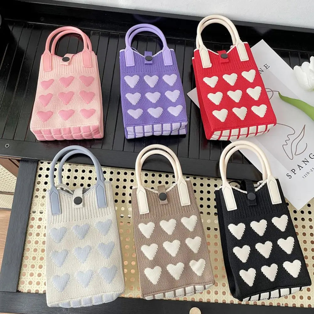 Handmade Knit Mini Wrist Bag – Phone & Shoulder Handbag