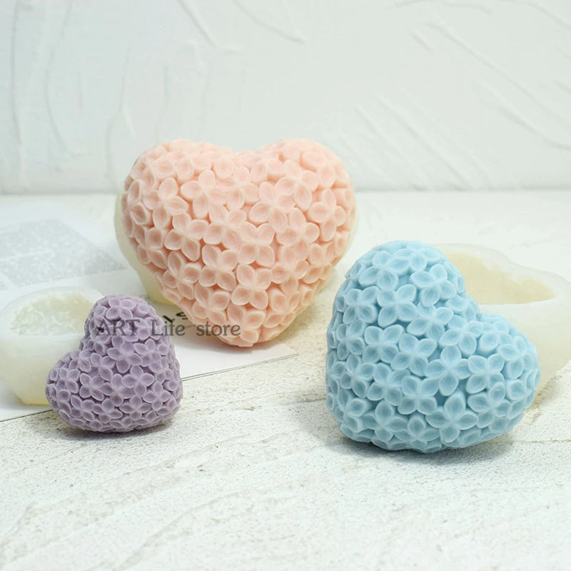 3D Love Flowers Silicone Mold – Candle Soap Resin Craft