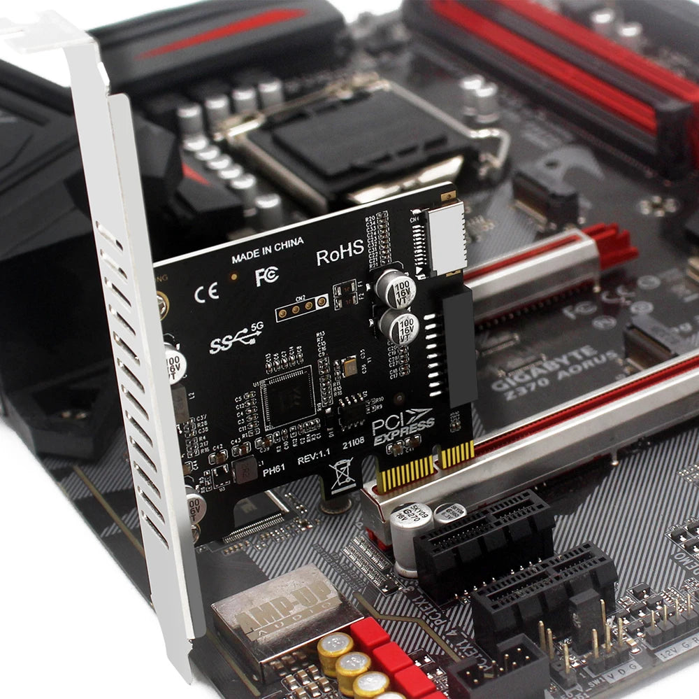 PCIe to USB 3.0 Expansion Card – Type-E Front Panel Adapter