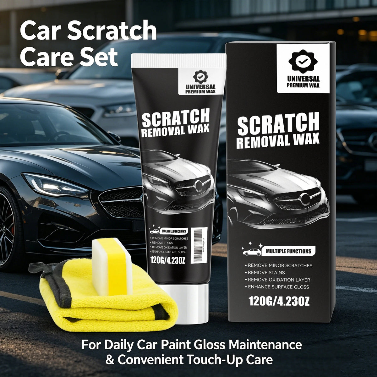Car Scratch Repair Kit – Gloss Coating with Sponge & Towel