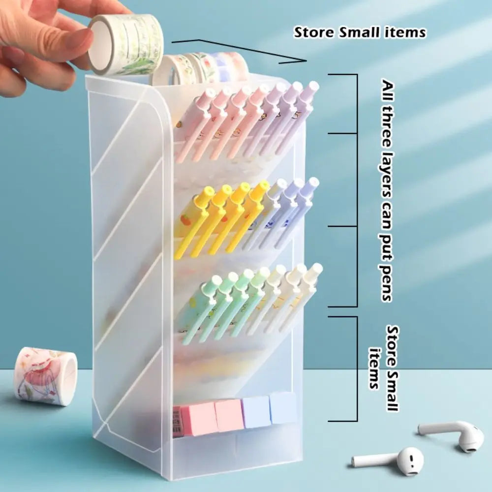 Large Capacity Diagonal Pen Holder | Desktop Organizer