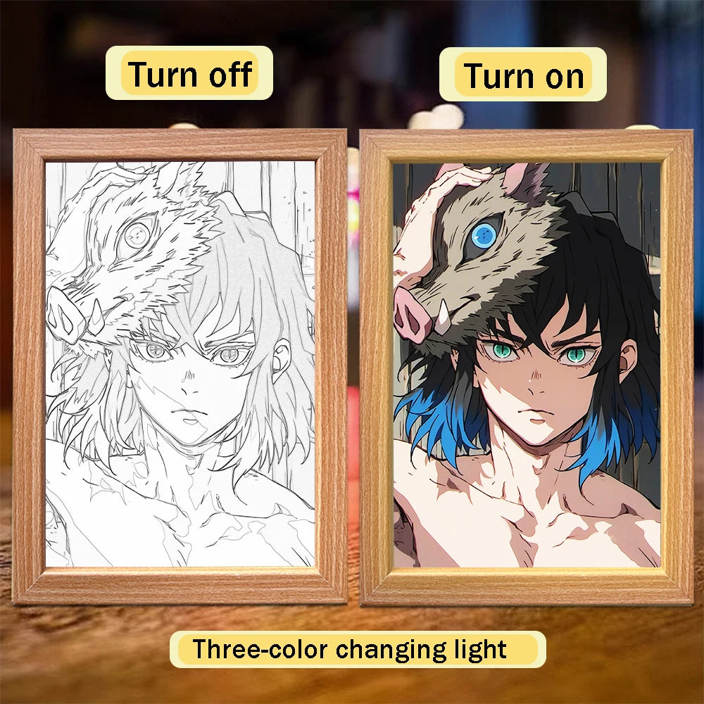 Tanjiro Kamado LED Night Light Frame | Demon Slayer Anime Lamp
