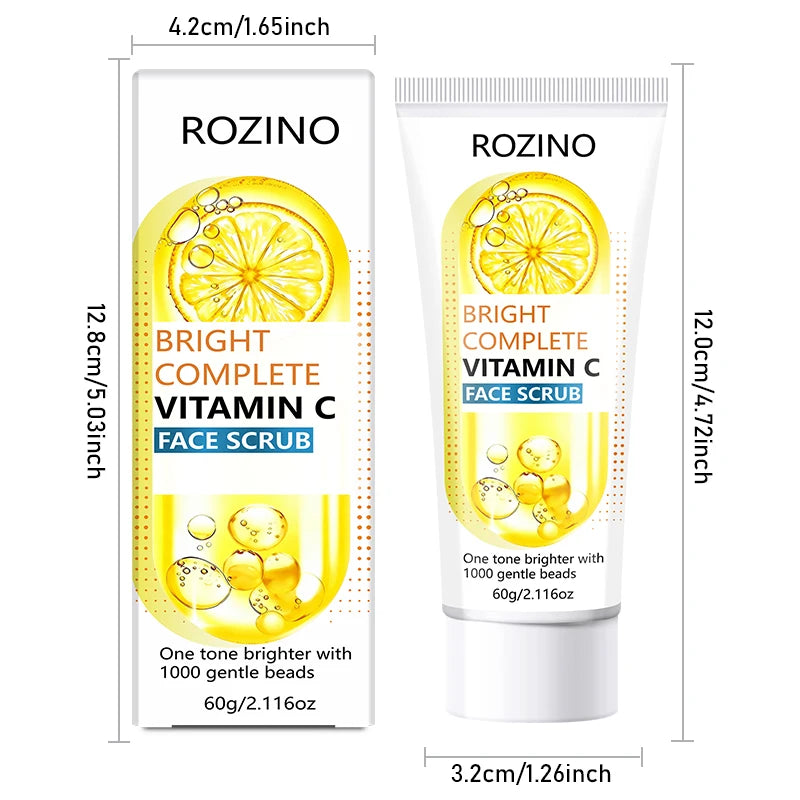 ROZINO Vitamin C Facial Scrub – Exfoliating Brightening Gel