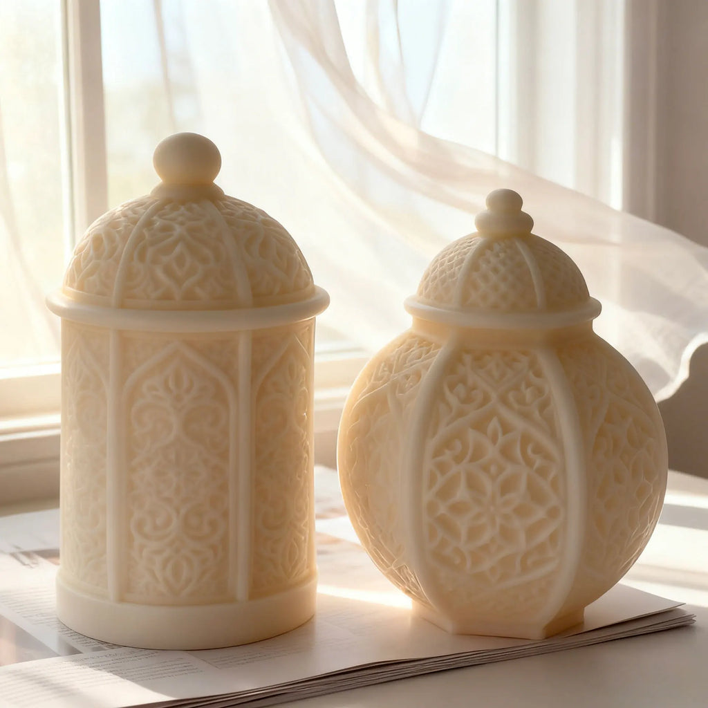 Lantern Silicone Mold – DIY Gypsum Diffuser Stone & Candle