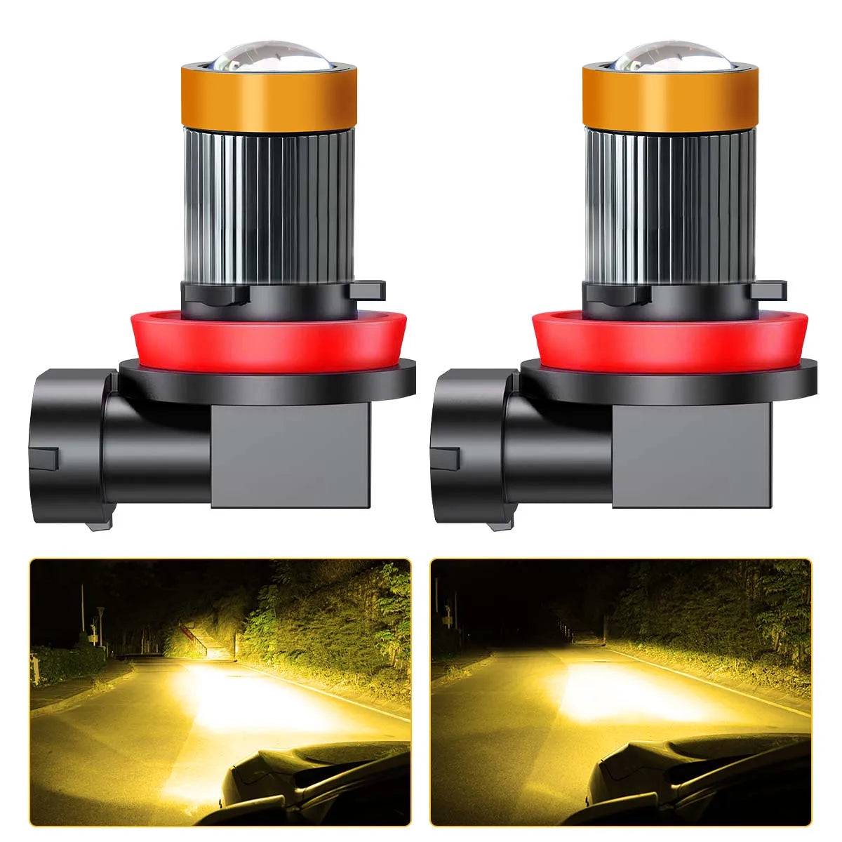 Pampsee LED Fog & Headlight Bulbs H7 H11 9005 9006 – 2-Pack