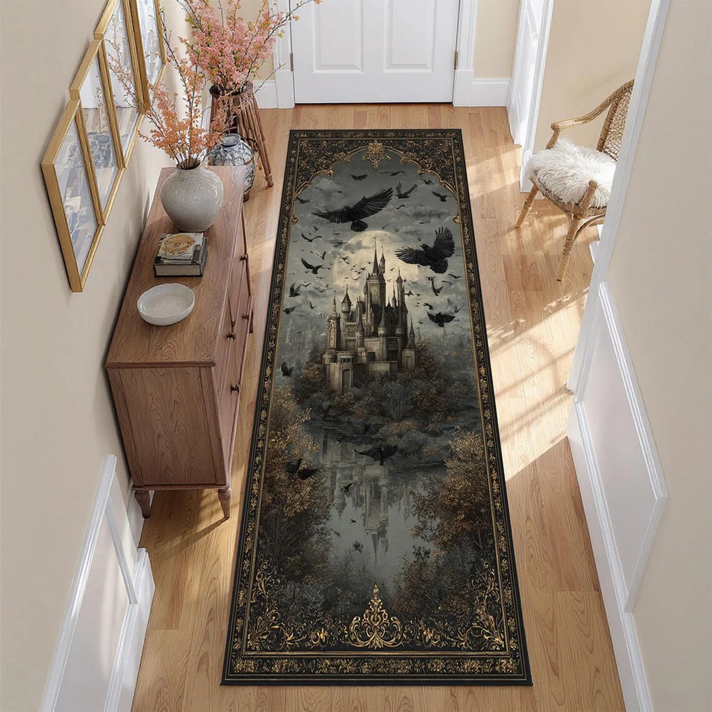 Gothic Octopus Runner Rug – Vintage Red Kraken Non-Slip Mat