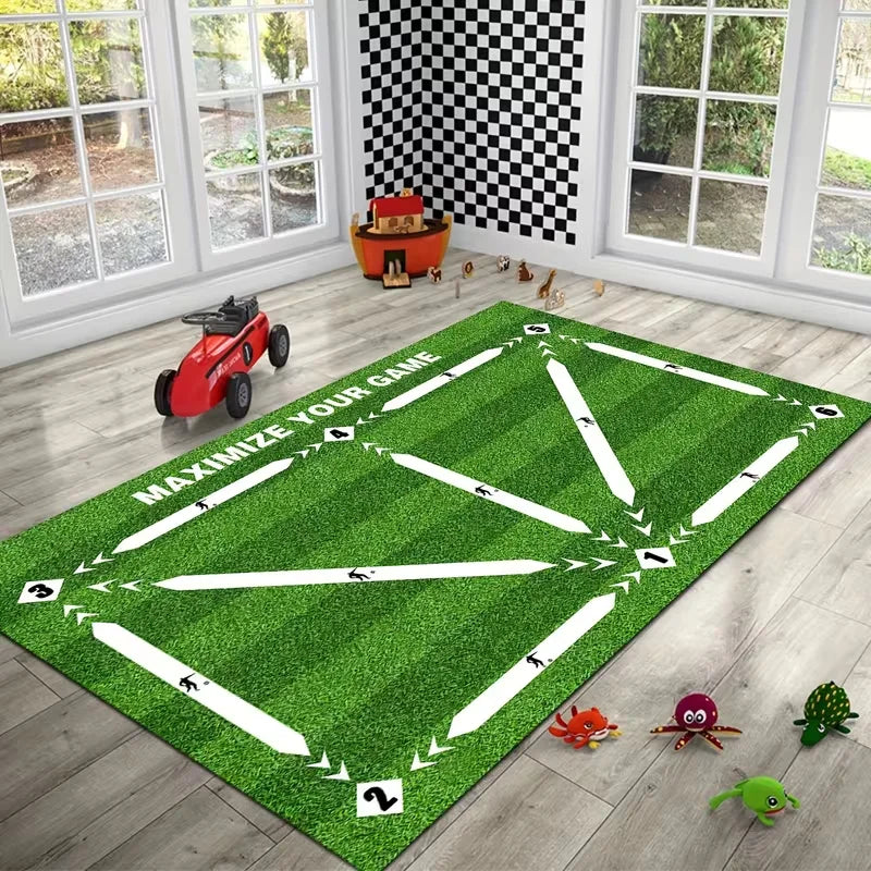 Faux Grass Play Mat – Kids Soccer Rug for Bedroom & Living Room