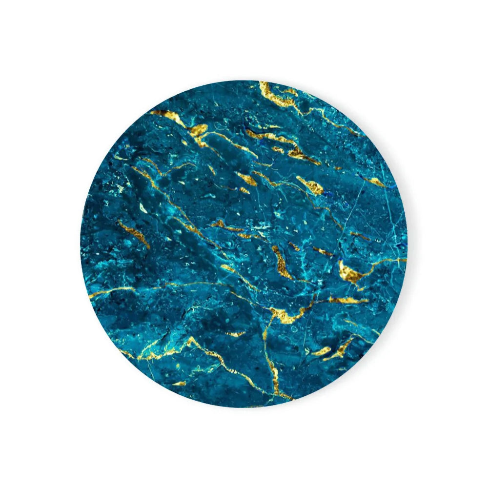 Watercolor Abstract Ceramic Coaster with Cork Base | Round