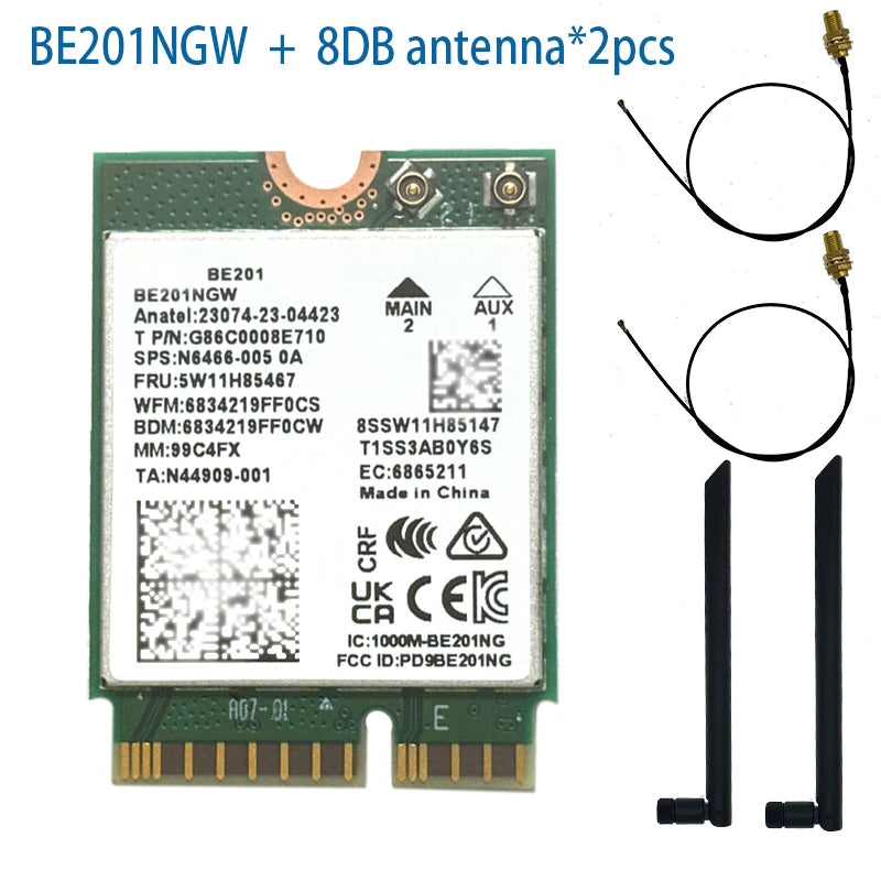 WiFi 7 BE201 Tri-Band M.2 CNVIO3 Wireless Card BT5.4 8774Mbps