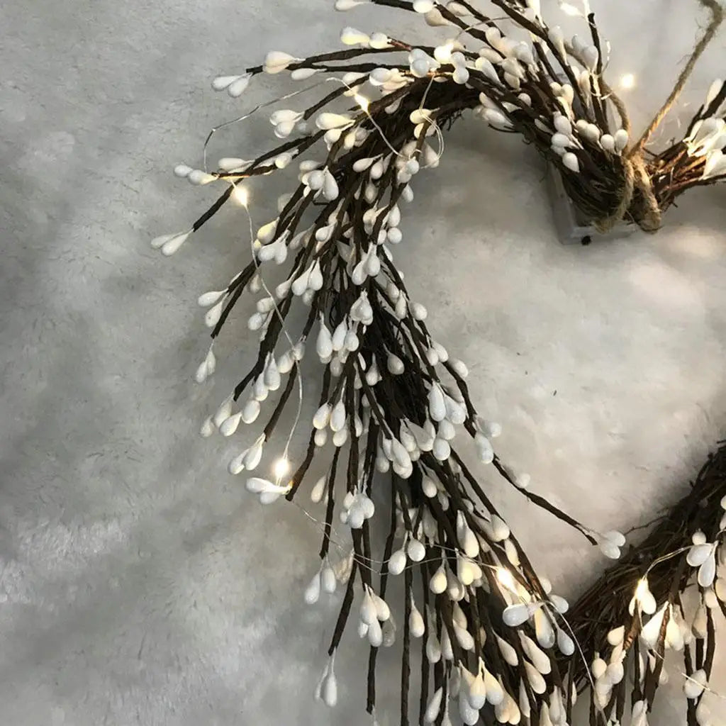 White Berry Handmade Rattan Wreath | Christmas & Holiday Decor