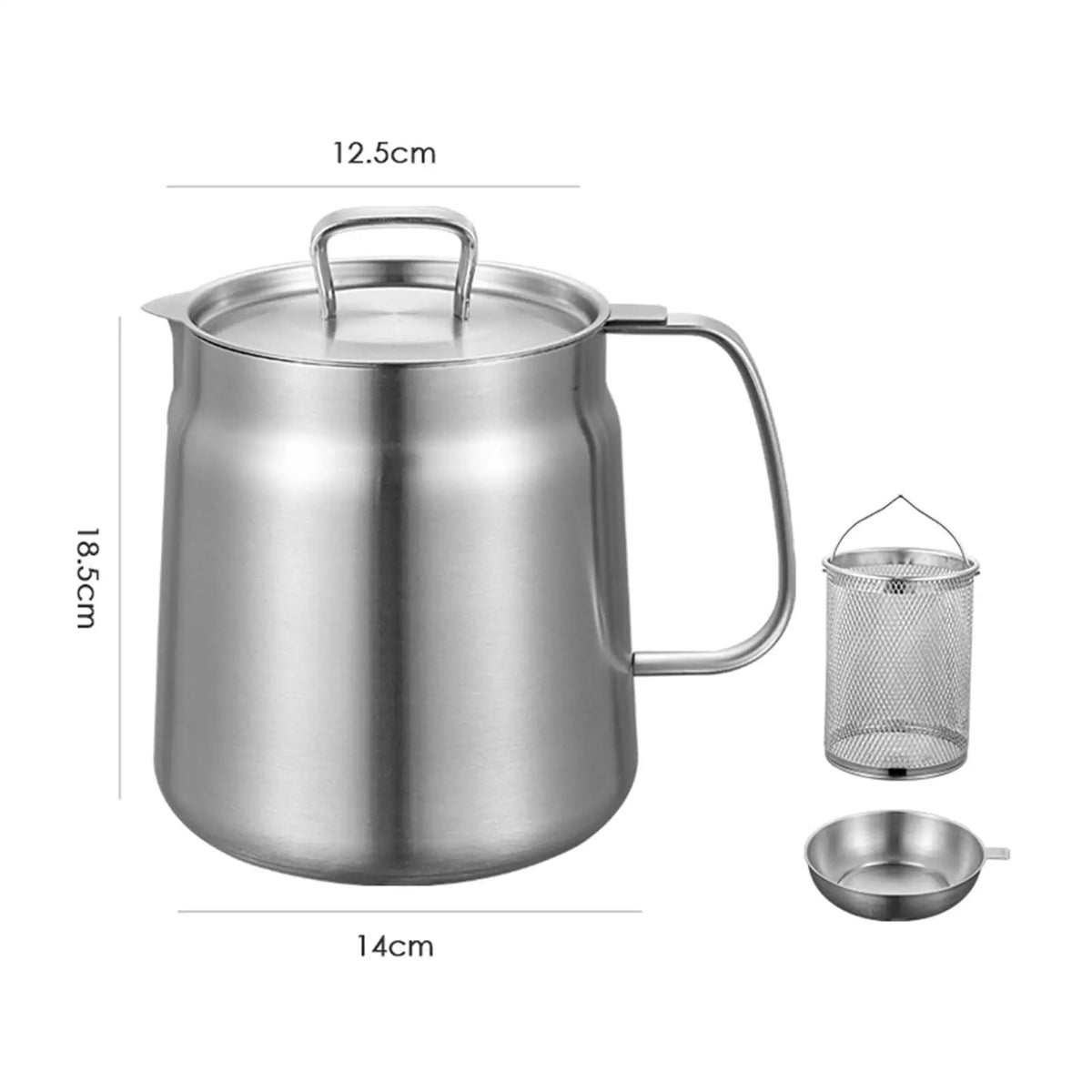 Stainless Steel Deep Fryer Pot with Basket, Lid & Strainer