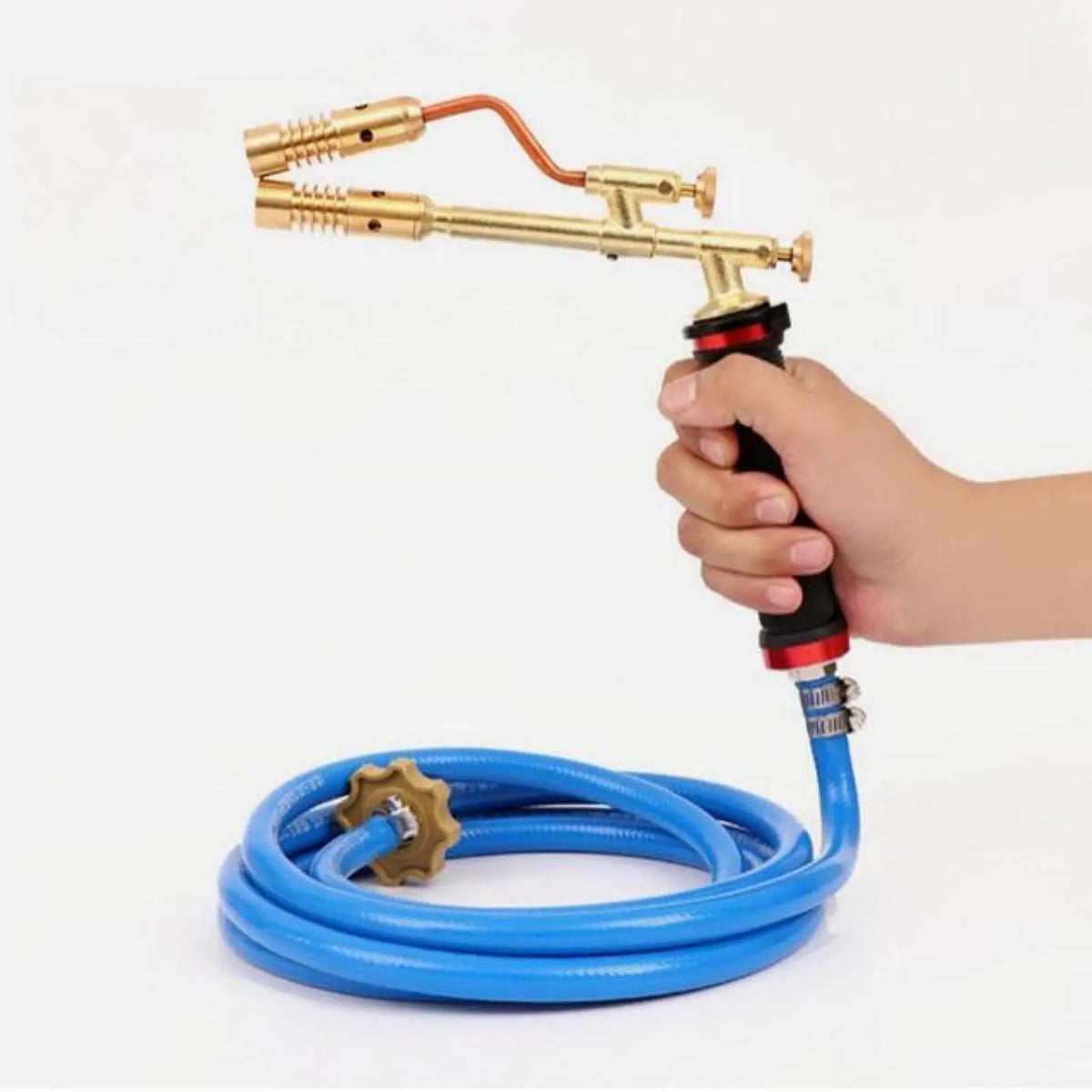 Double-Head Copper Propane Welding Torch + 5m Hose