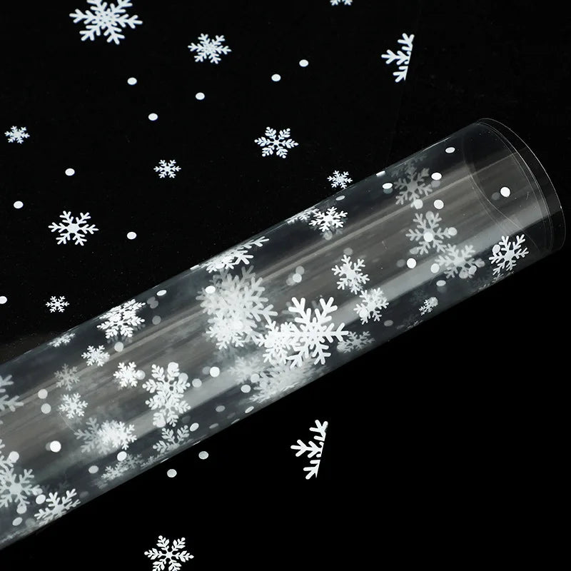 20-Sheet Christmas Snowflake Cellophane Flower Wrapping Paper