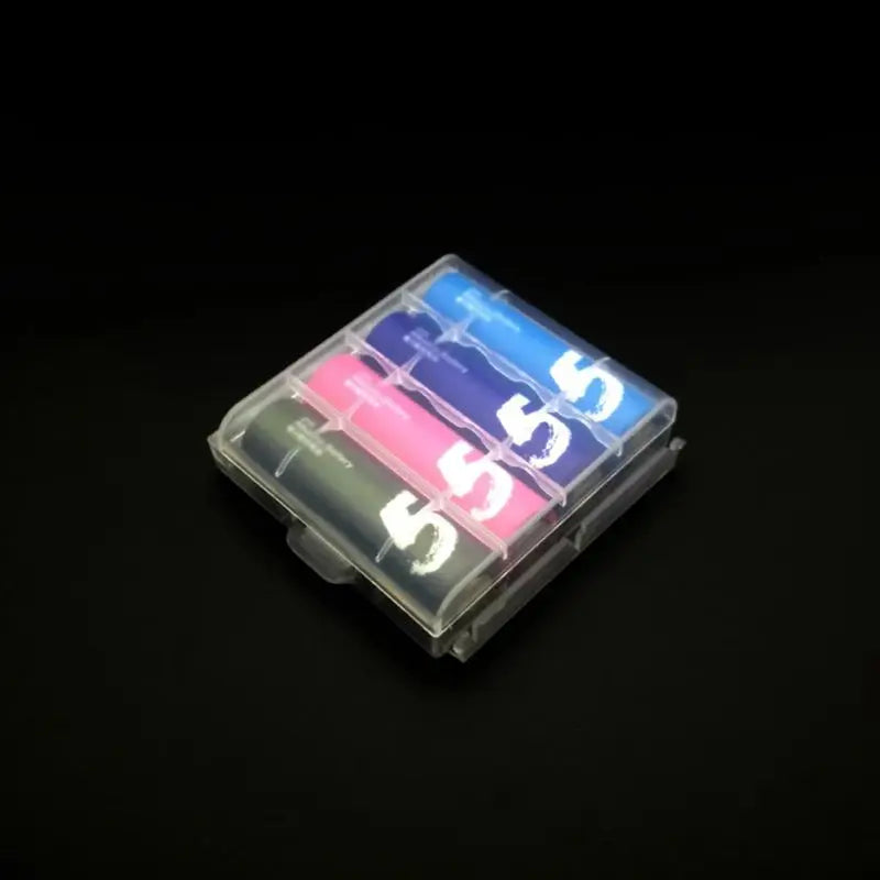 Clear Battery Storage Box – Holds 4 AA or 5 AAA Batteries