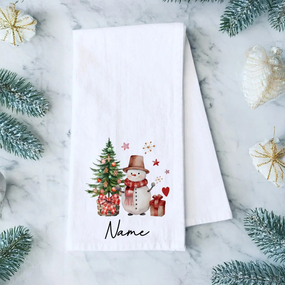Personalized Christmas Tea Towel – Custom Holiday Kitchen Gift