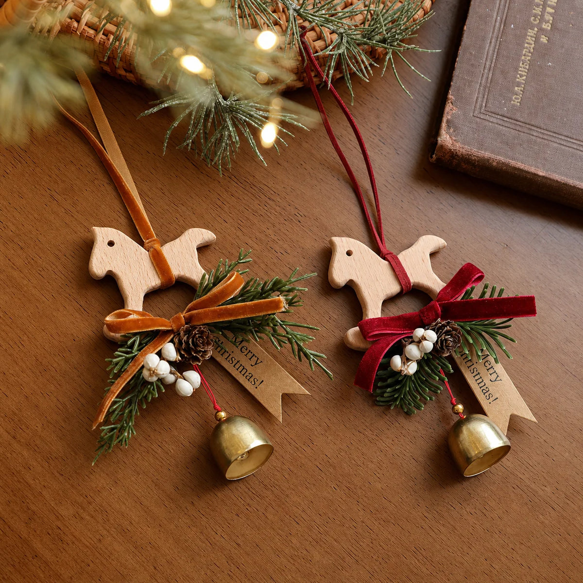 Wooden Rocking Horse Christmas Hanging Ornament | Festive