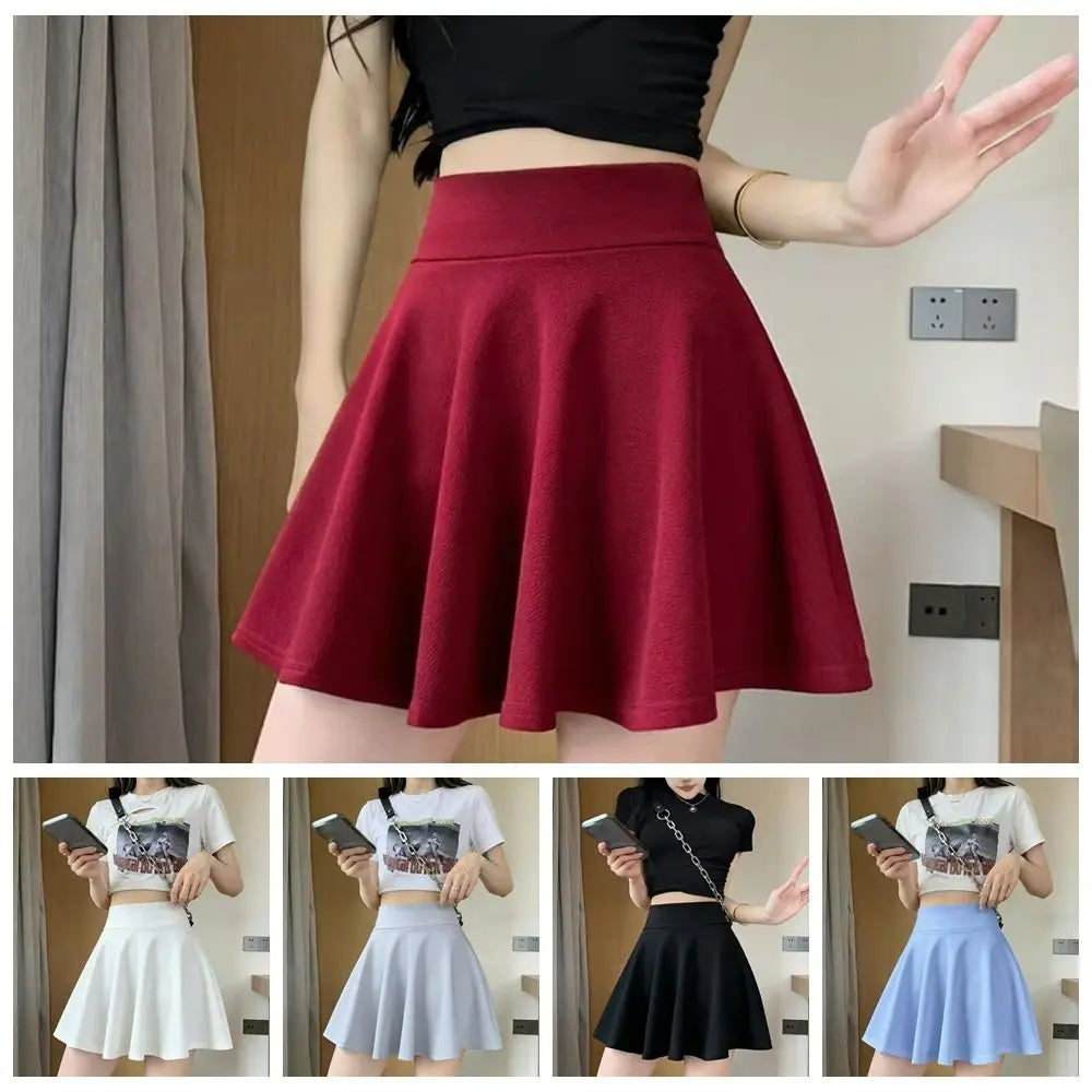 Women's Pleated Mini Skirt – Elastic Waist Casual Sun Skirt