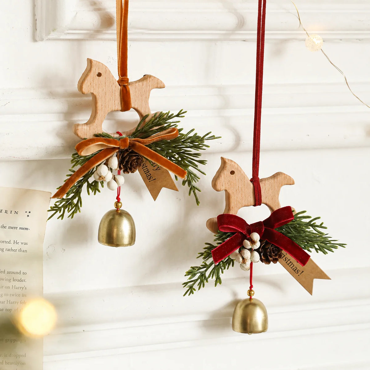 Wooden Rocking Horse Christmas Hanging Ornament | Festive
