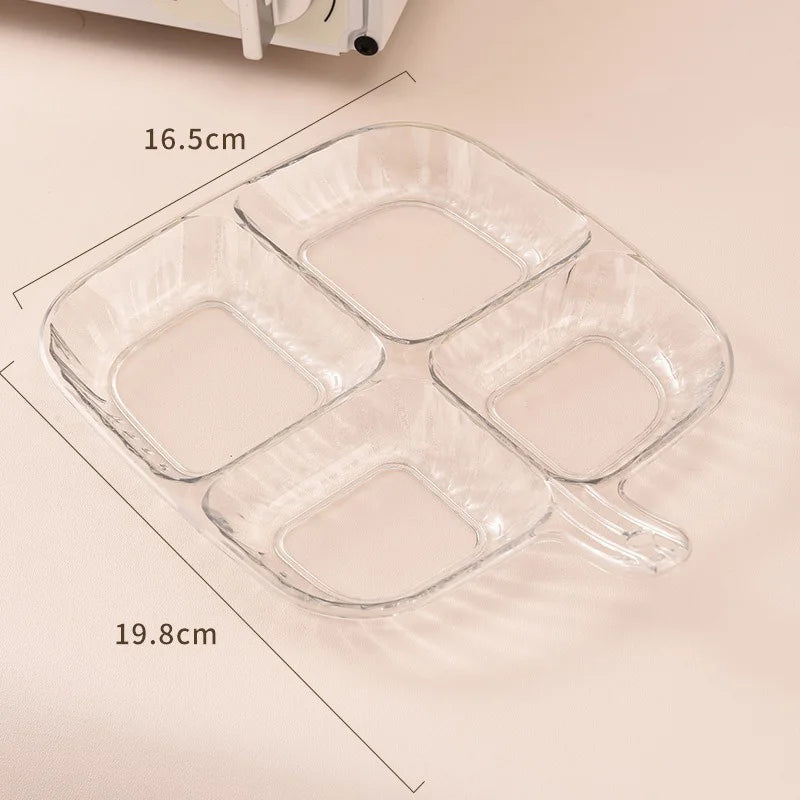 4-Grid Divided Plate | Reusable Compartment Food Dish