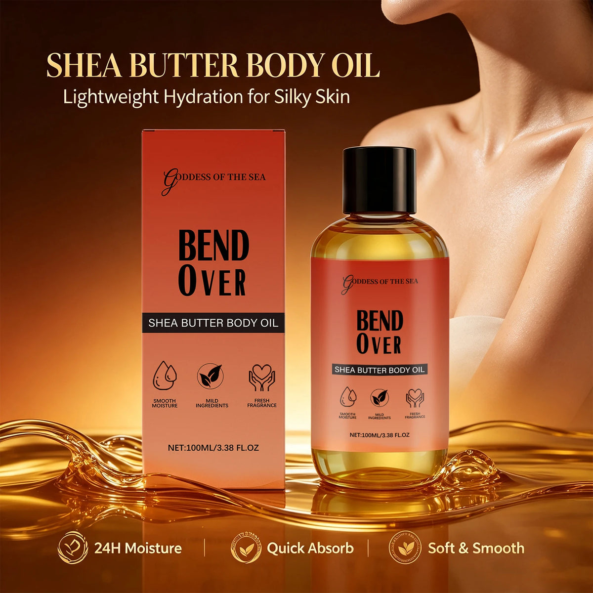 Shea Butter Body Oil – Nourishing, Non-Greasy Moisturizer
