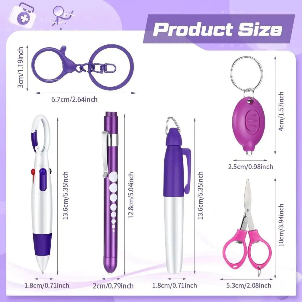6-in-1 Multifunction Retractable Ballpoint Pen Set & Flashlight
