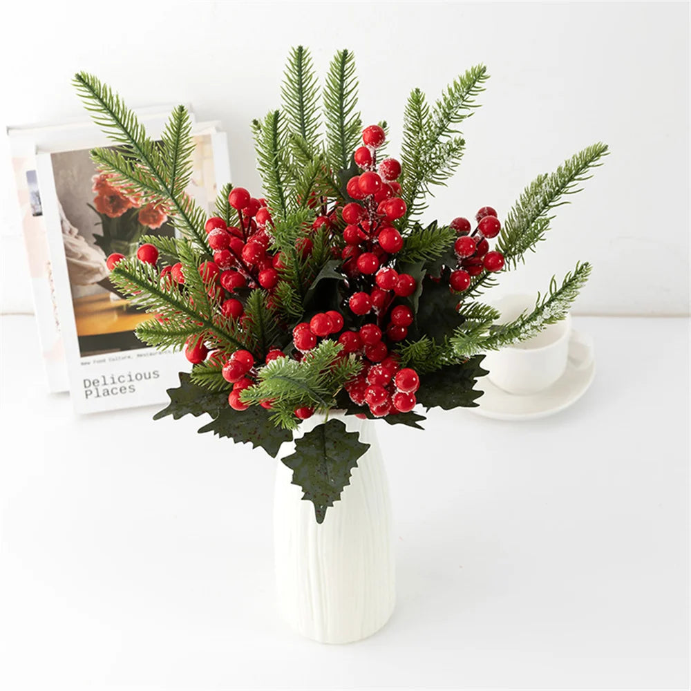 Red Artificial Berry Picks for Christmas Tree & Holiday Décor
