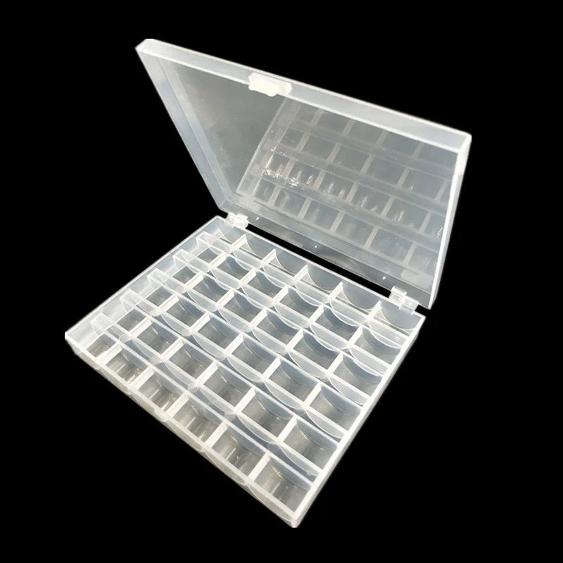 Clear Plastic Bobbin Storage Case – 25 or 36 Grid Sewing Box