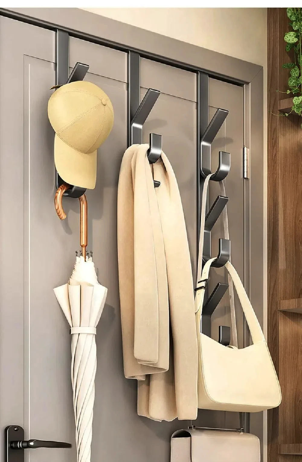 Over-the-Door Metal Hook Rack – No-Drill Handbag Hanger